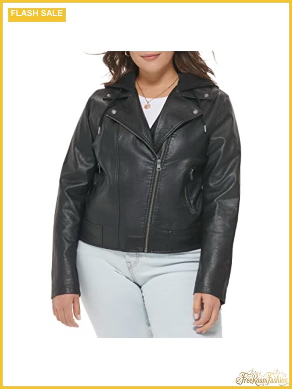 Faux Leather Moto Jacket Classic Aviator Moto Style